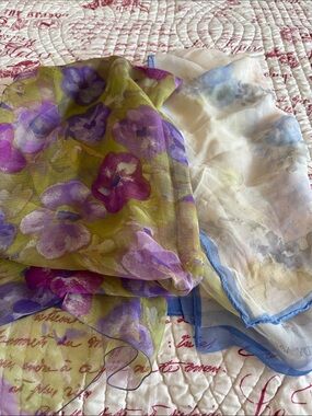 VINTAGE SCARF BUNDLE: Hardy Amies Hydrangeas and one Floral(no maker tags)